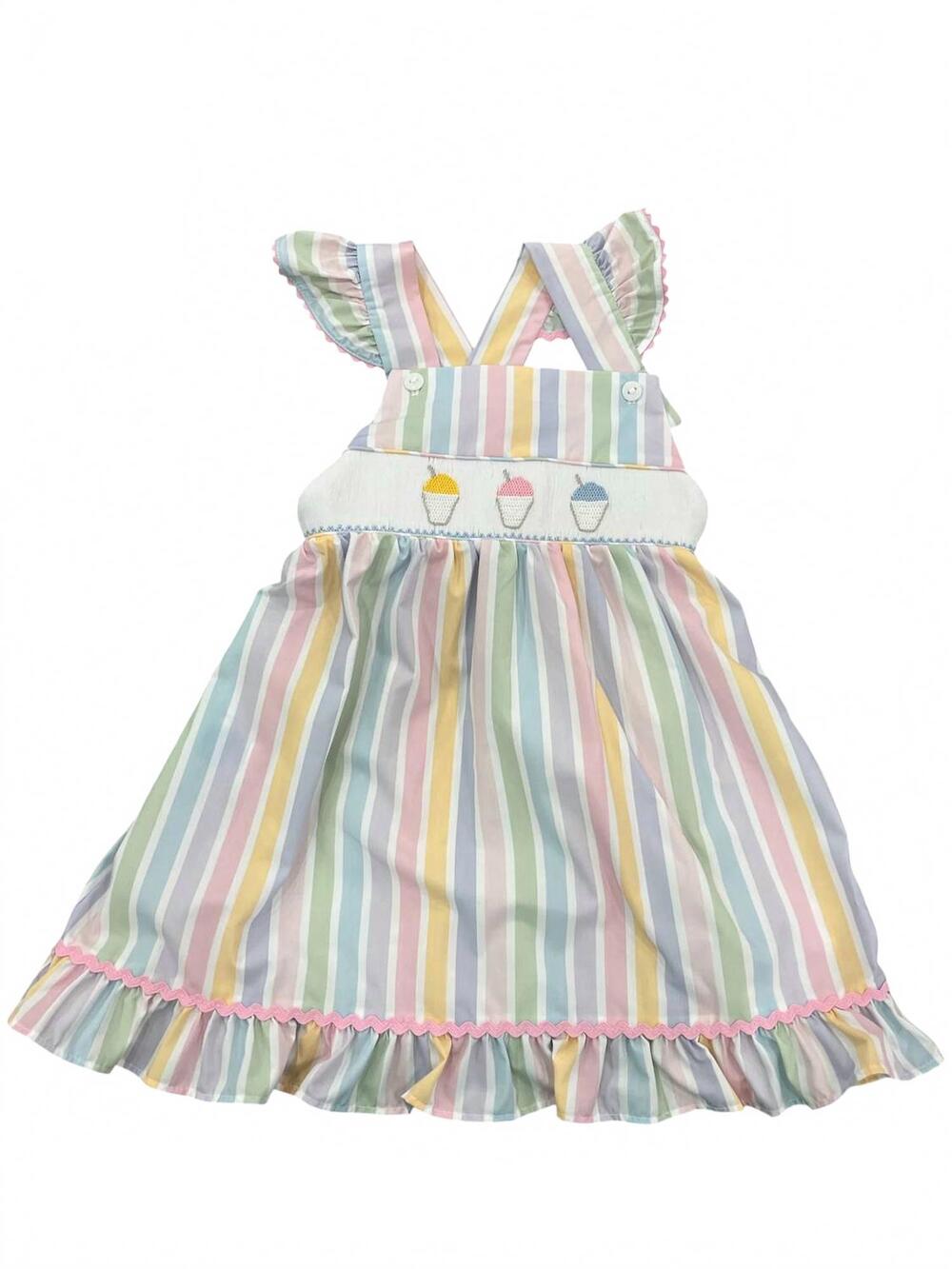 NEW KREWE girls sally snowball smocked dress in m